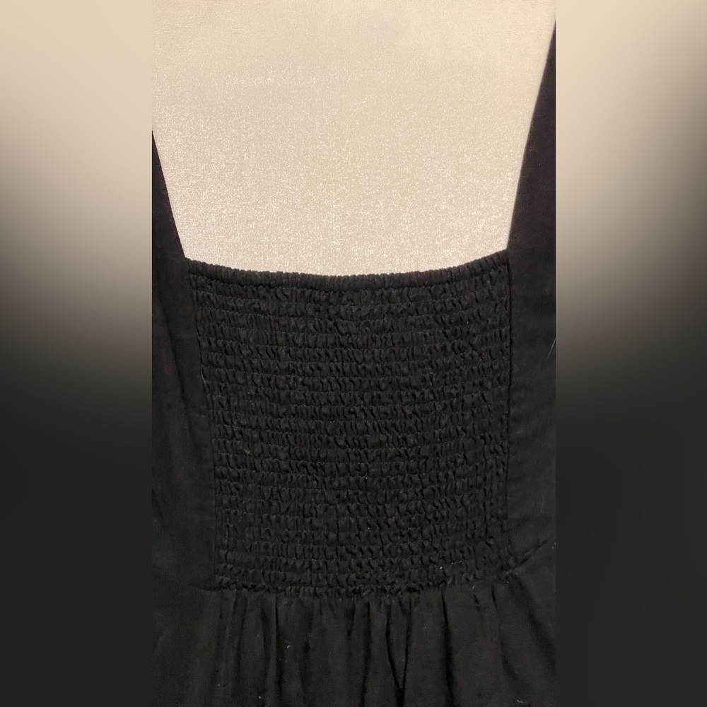 Old Navy Black Midi Dress Fit & Flare Sleeveless Minimal Capsule Pockets Large - Picture 5 of 9